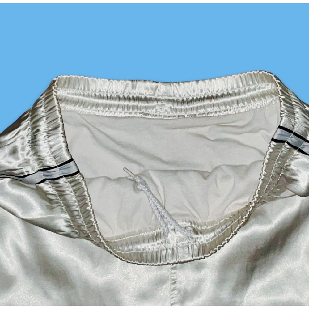 Vintage Nike America Soccer Shorts White Satin Shiny Nylon 90s Medium M - Picture 9 of 12